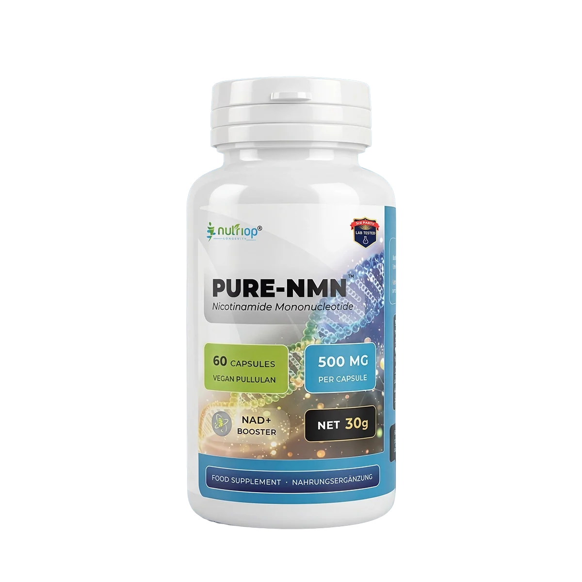 Nutriop® Pure-NMN 500mg - Advanced NAD+ Precursor (60 Capsules)