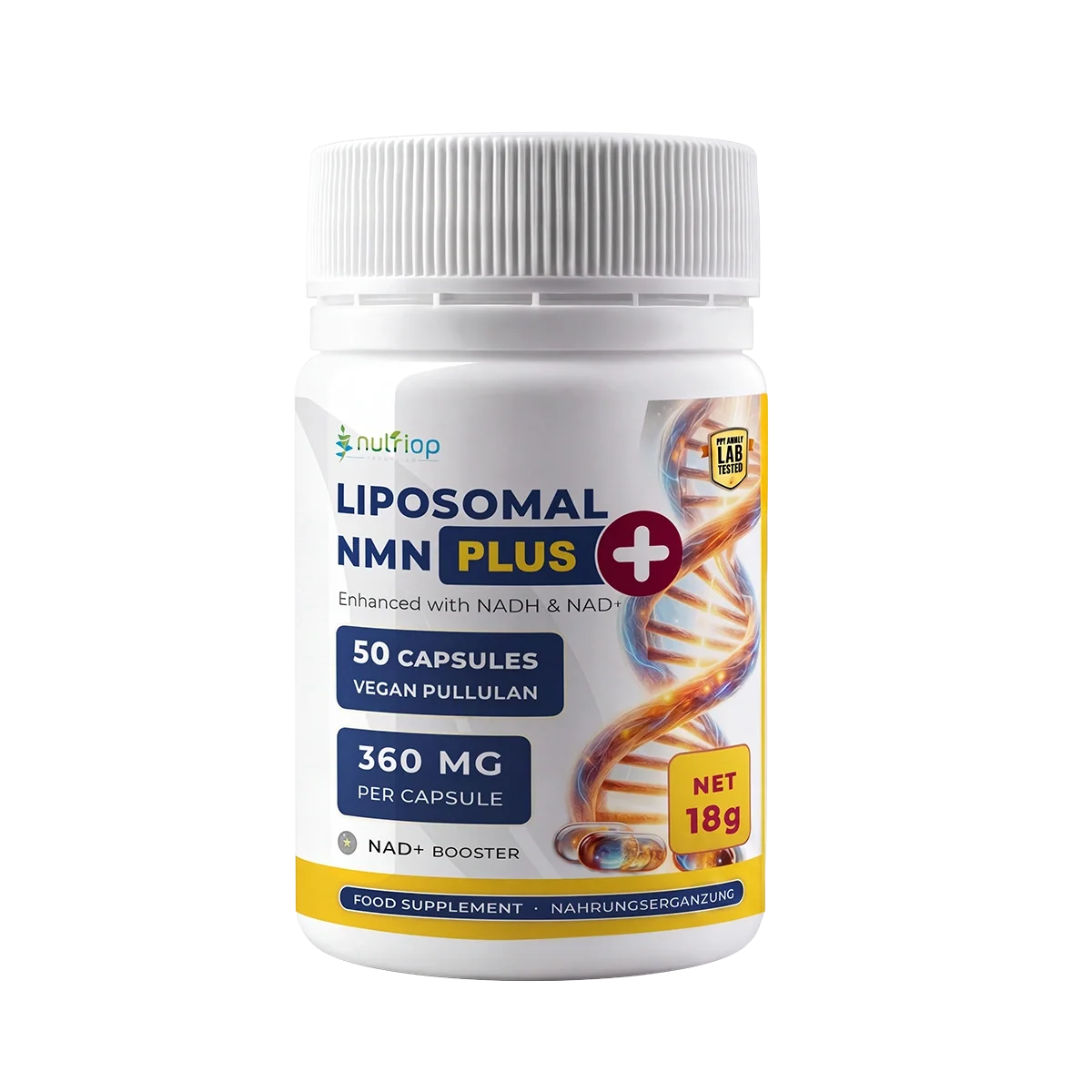 Nutriop® Max Strength Liposomal NMN PLUS+: Advanced Absorption NAD+ Complex (50 Capsules)