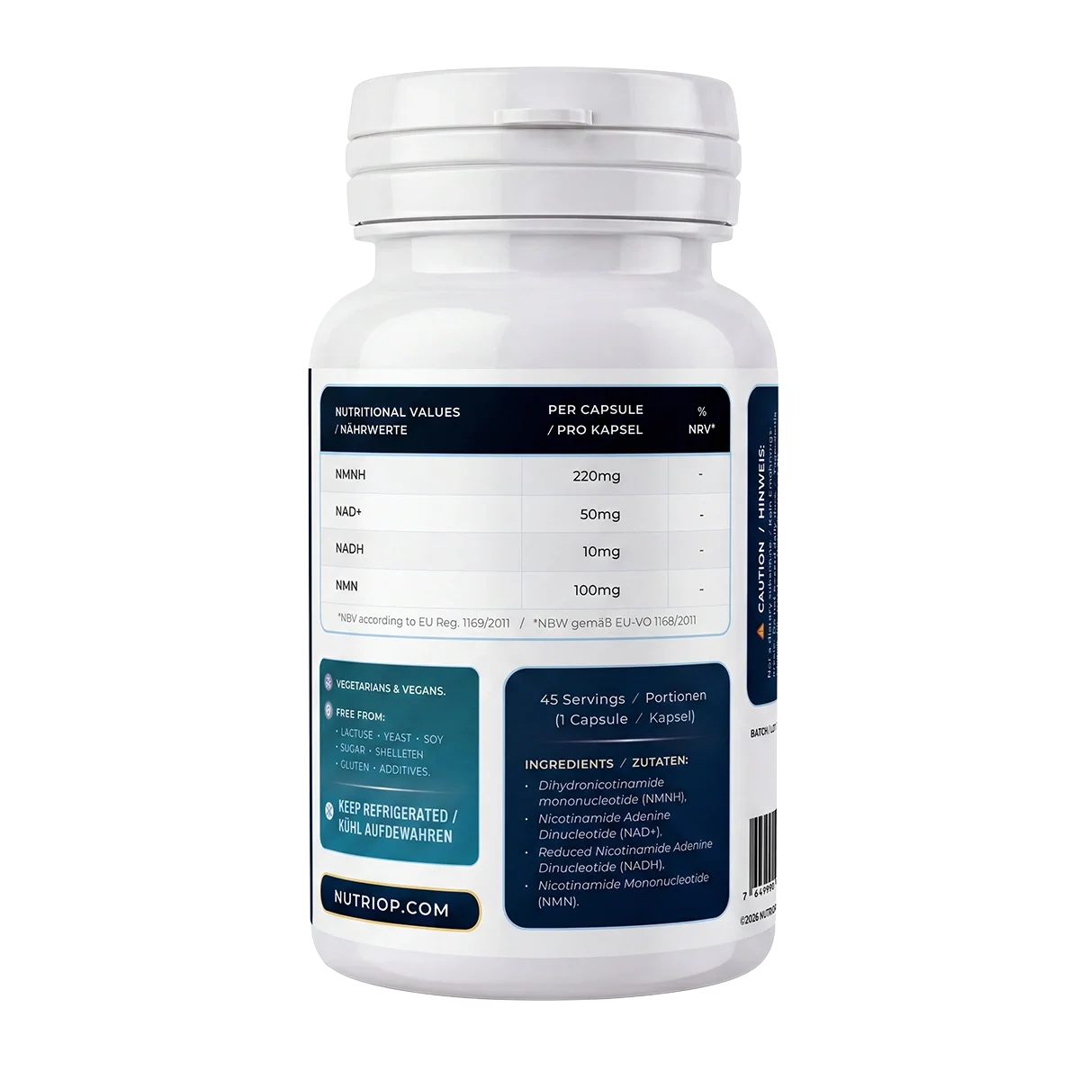 Nutriop® Vitality-X™ - Advanced NMNH & NAD+ Cellular Matrix (45 Capsules)